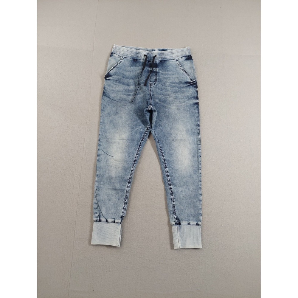 Divided Men Jean S‎ Light Wash Denim Drawstring Waist Tapered Leg Slash Pocket
